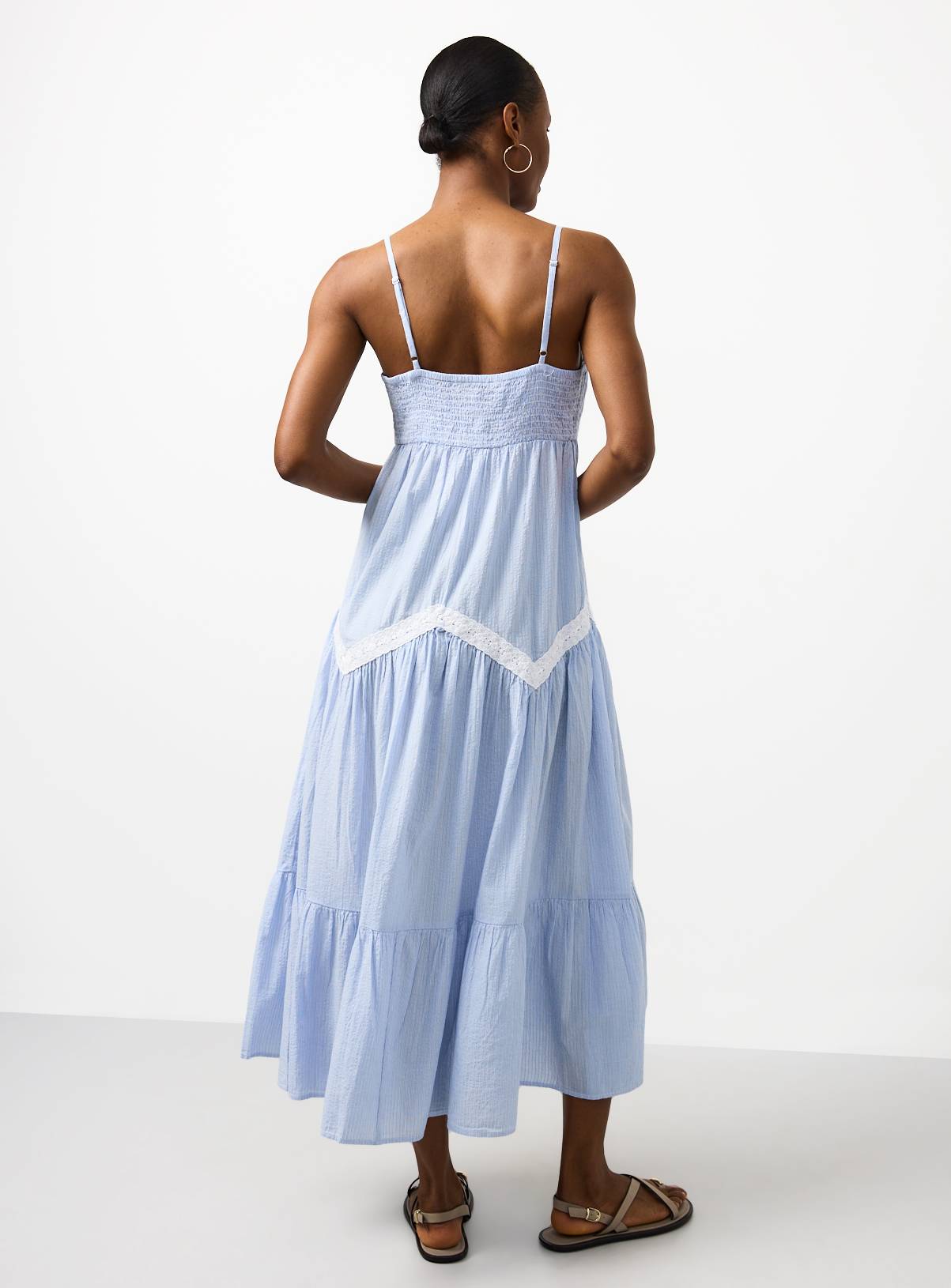 Blue Lace Detail Midaxi Cami Dress 10 - Image 4